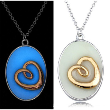 2016 China Factory Love Necklace Big Luminous Stone Stainless Steel Necklace